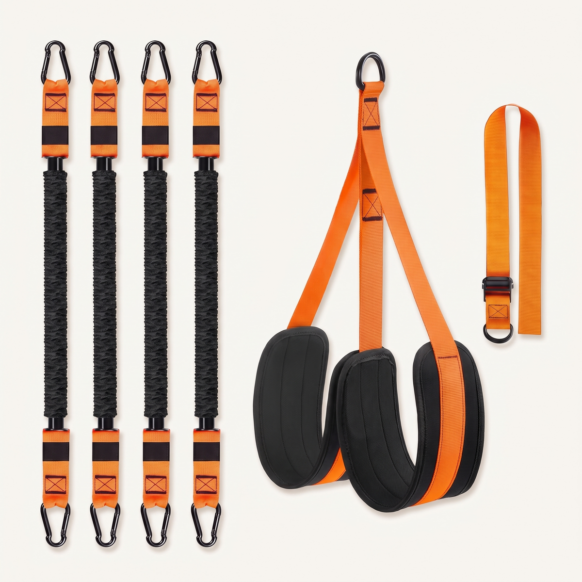 Kit Aerobands : 4 bandes d'assistance tressées, repose-pied rembourré et sangle d'ancrage